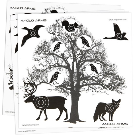 Anglo Arms (Tree) AIR GUN TARGETS Pack of 50 Card Targets ( 14cm )