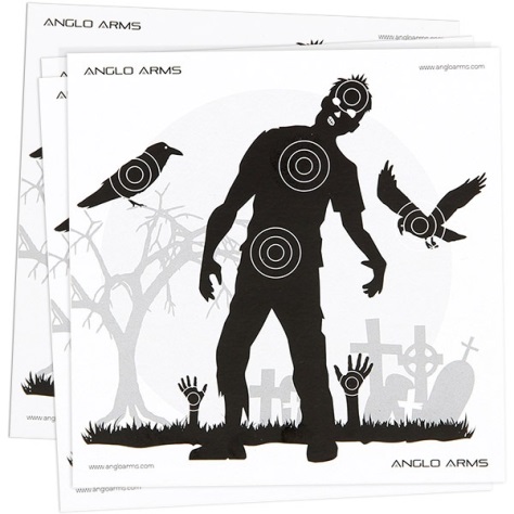 Anglo Arms (Zombie) AIR GUN TARGETS Pack of 50 Card Targets ( 14cm )