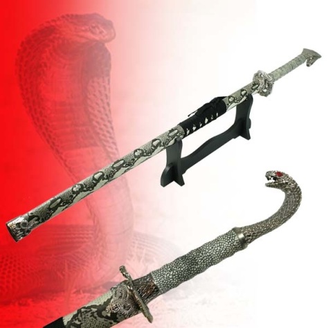 Single Straight 'Cobra' Sword With Stand ( KS-1PC-COBRA T310211)