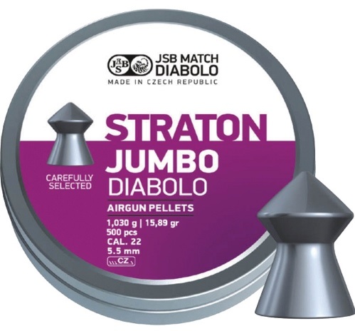 JSB Straton Jumbo Pellets 5.50mm .22 Calibre 15.89 grain Tin of 500