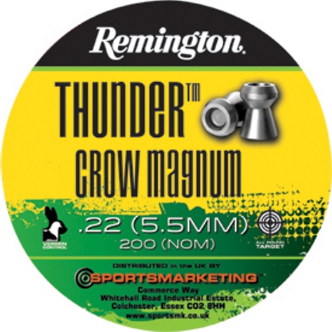 Remington Thunder CROW MAGNUM ( same as H&N Crow Magnum ) .22 calibre 18.21 gr Tin of 200