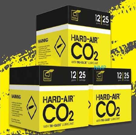 Webley Hard Air CO2 12 gram Cartridges for Air Gun box of 25